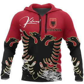 Fitspi Men Custom Albania Flag Albanian Country Map Hoodie Pullover Thick Hip Hop Hooded Sweatshirt Unisex Hoodies Wholesale