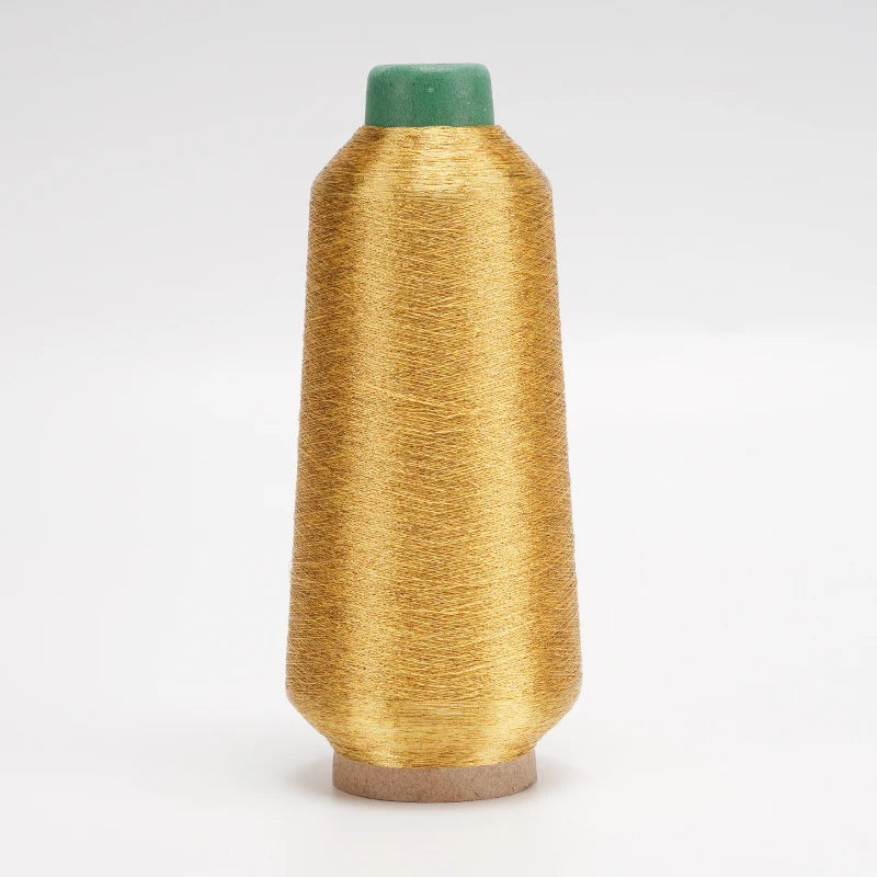 Wholesale High Tenacity 150d Real Golden Lurexy Metallic Yarn Thread for Hand Knitting Embroidery Sewing Weaving MS Type