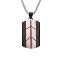 Gold and Blue Plating Enamel Tire Tread DogTag Stainless Steel 45Cm Round Box Chain Necklace Jewelry for Men