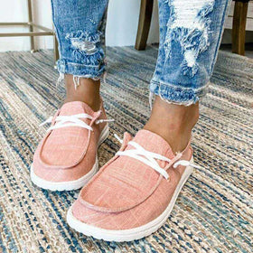 2021 Spring and Summer Women's New Canvas Shoes - Breathable Casual - Large Shoes