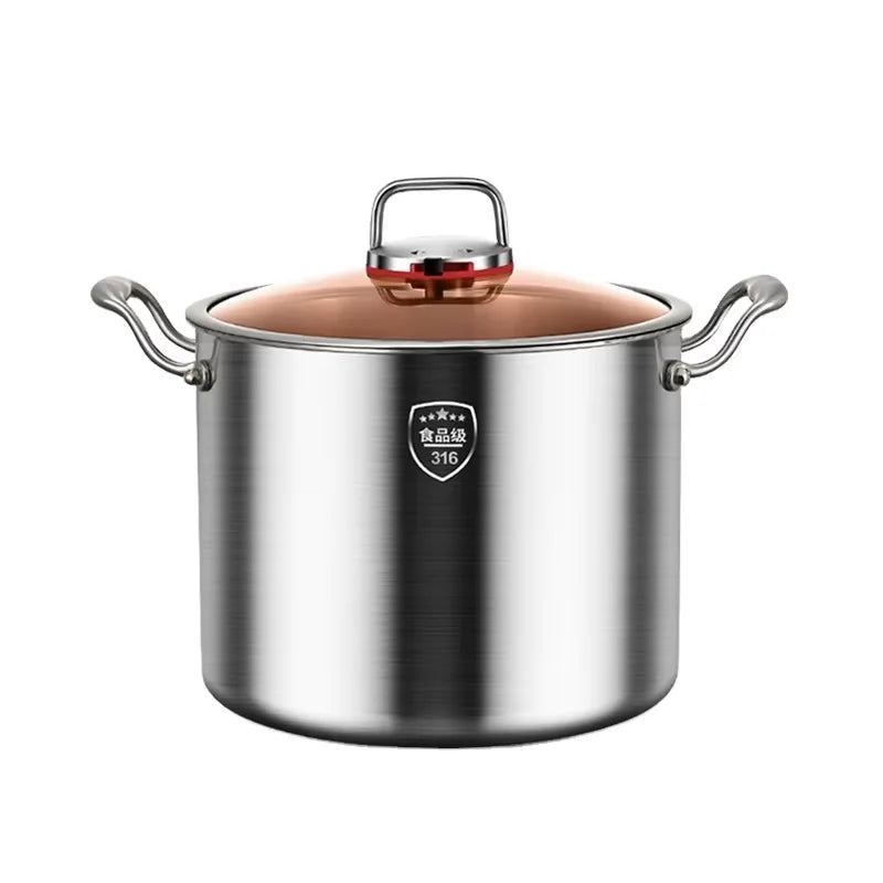 316 Stainless Steel Household Micro-pressure Pot Deepening Large Size Marinade Stew Pot Soup Pot