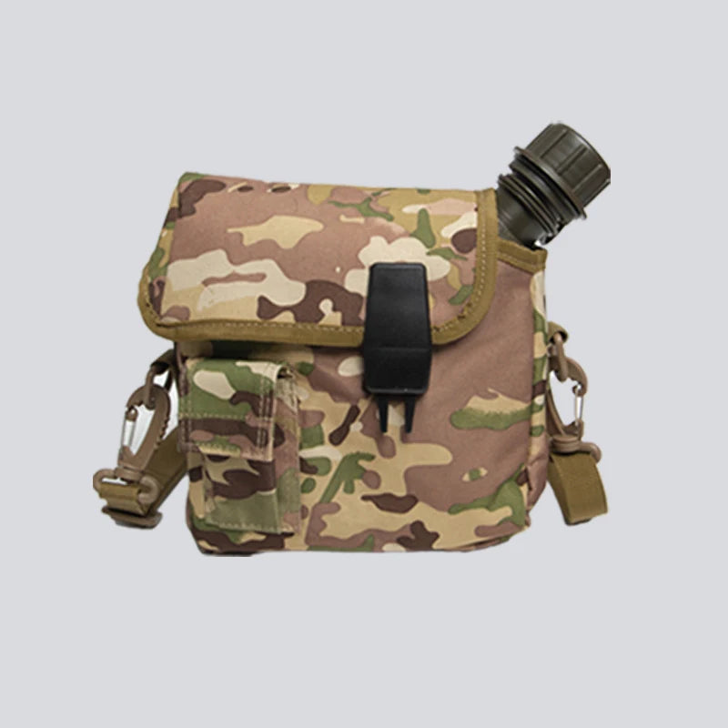 Customize LOGO Green Outdoor Camo Bottle 1.75L Camping Survival Hiking Lightweight Bottle for Tactical Activity