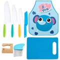7-Piece Eco-Friendly Montessori Wooden & Plastic Knife Set for Kids Safe with Serrated Edges for Toddler Use