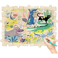 50 Piece Blank Wooden Puzzle Jumbo Size Each Piece Is 4x3.2 Inches to Draw On Unfinished Freeform Large Jigsaw Puzzle Pieces f