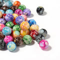 500pcs Craft Beads for Jewelry Making for Bracelets MakingSpace Acrylic Beads in Ink Patterns