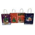 KUAIMA 22*11*27cm Christmas Kraft Paper Bag Party Gift Bag Kraft Elk Christmas Tree Snowman Party Shopping Bag