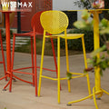 WISEMAX FURNITURE Wholesale Cheap Metal Chair Bistro Restaurant Metal High bar Chair Garden Metal Dining Chair for Restaurant