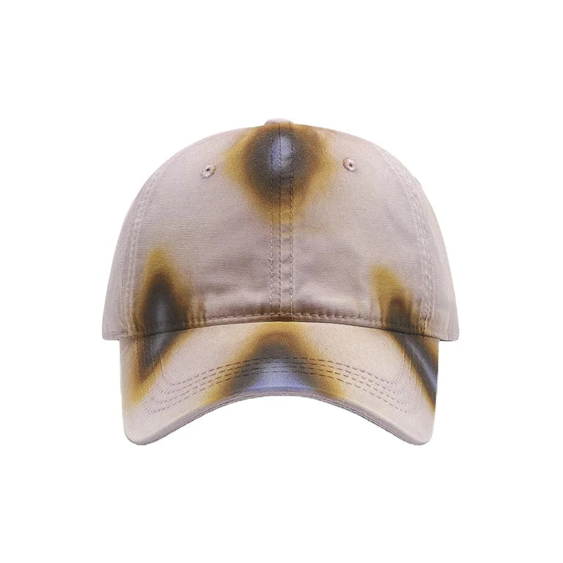 Xiyin Sporty Style 6-Panel Baseball Cap Unisex Soft Color-Matching Washed Corduroy Outdoor Dome Sunshade Metal Buckle Back