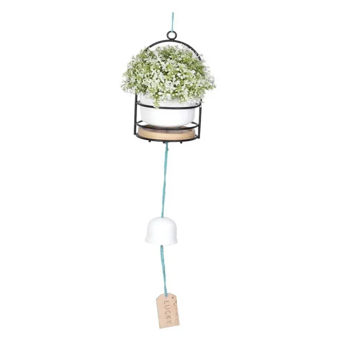 Dropship Cute Hanging Planters Ceramic Flower Pot Wind Chimes Plant Holder for Cactus Air Plants Herbs Indoor Outdoor Decor