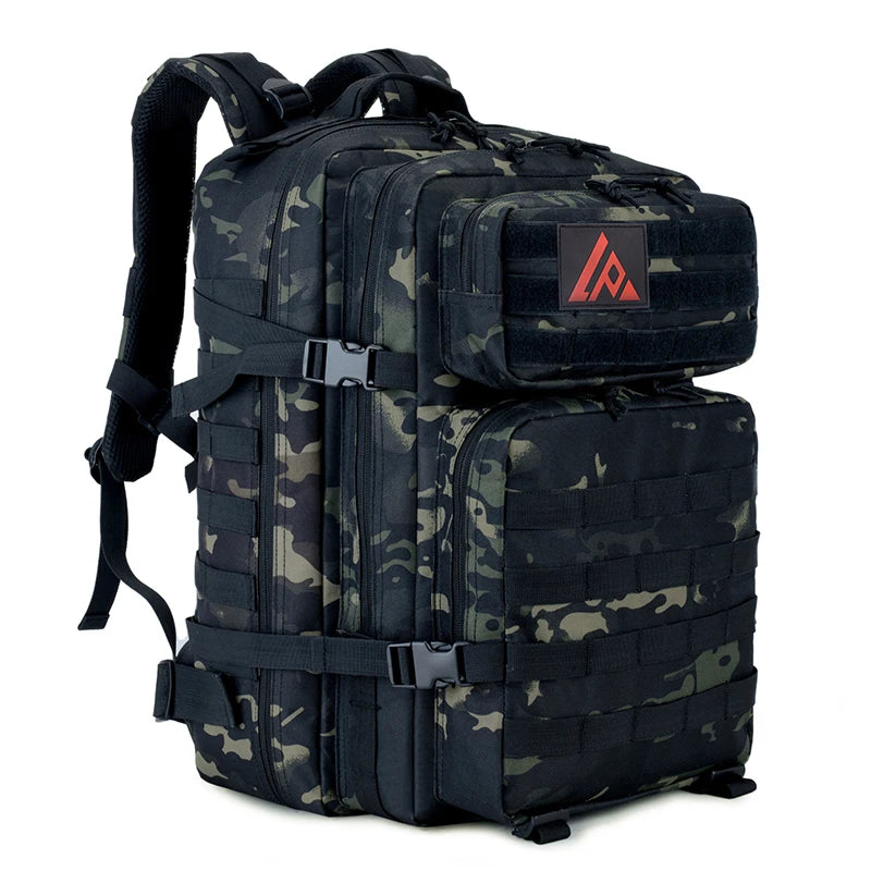 LUPU Molle System Tactical Assault Backpack 45L Fashion Zipper Closure Waterproof Mountain Outdoor Backpack