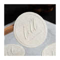 Custom Printed Textured Sticker Embossed Label Matte Circle Bump Beige Pure White Sealing logo Brand Stickers