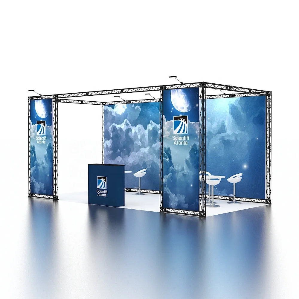 Custom Designed 10x20 Aluminum Portable Display Stand Quick Assemble Collapsible Advertising Fair Expo Tradeshow Booth