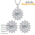 Wholesale Fashion 925 Sterling Silver Jewelry Snowflake Oval Cut GRA VVS Moissanite Stud Earrings Necklace Jewellery Jewelry Set