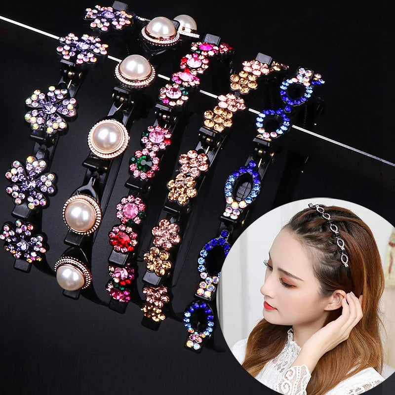 New Fixed Bangs Broken Hair Band Fashion Pearl Braided Toothed Hair Hoop Headband