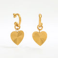 Fenny Fashion Earrings 18K Gold-plated Wholesale Tarnish Free Korean Love Heart Burst Stainless Steel Hoop Earring for Women