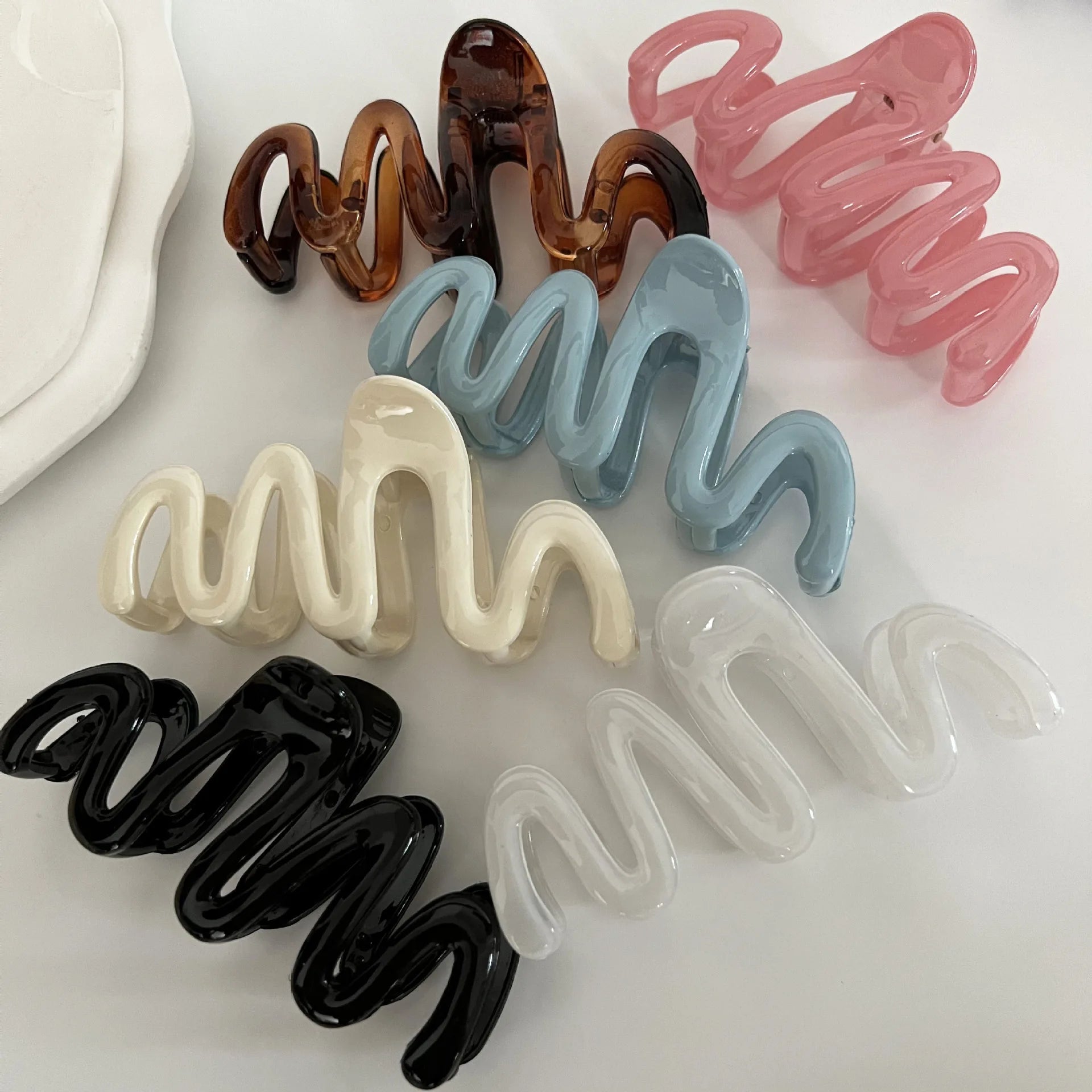 Colorful Wave Clasp Clip Fashion Women's Hair Shark Claw Women's Hair Accessories