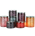 120ml/250ml Round Embossed Glass Aromatherapy Jar with Relief Carving Metal Lid and Screw Cap for Cosmetic Creams and Candles