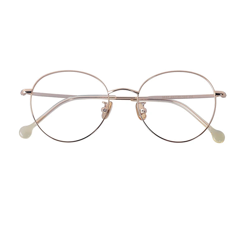 Vintage New Trend Gold Round Optical Metal Frames Lady and Gentleman Eye Glass Glasses Eyeglasses