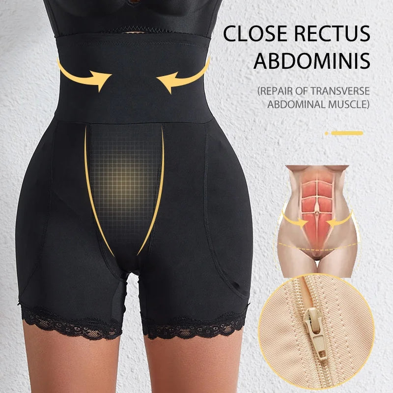 Butt Lifter Pads Lingerie for Women Plus Size Booty Hip Enhancer Thigh Tummy Shaper Padded Underwear Pants