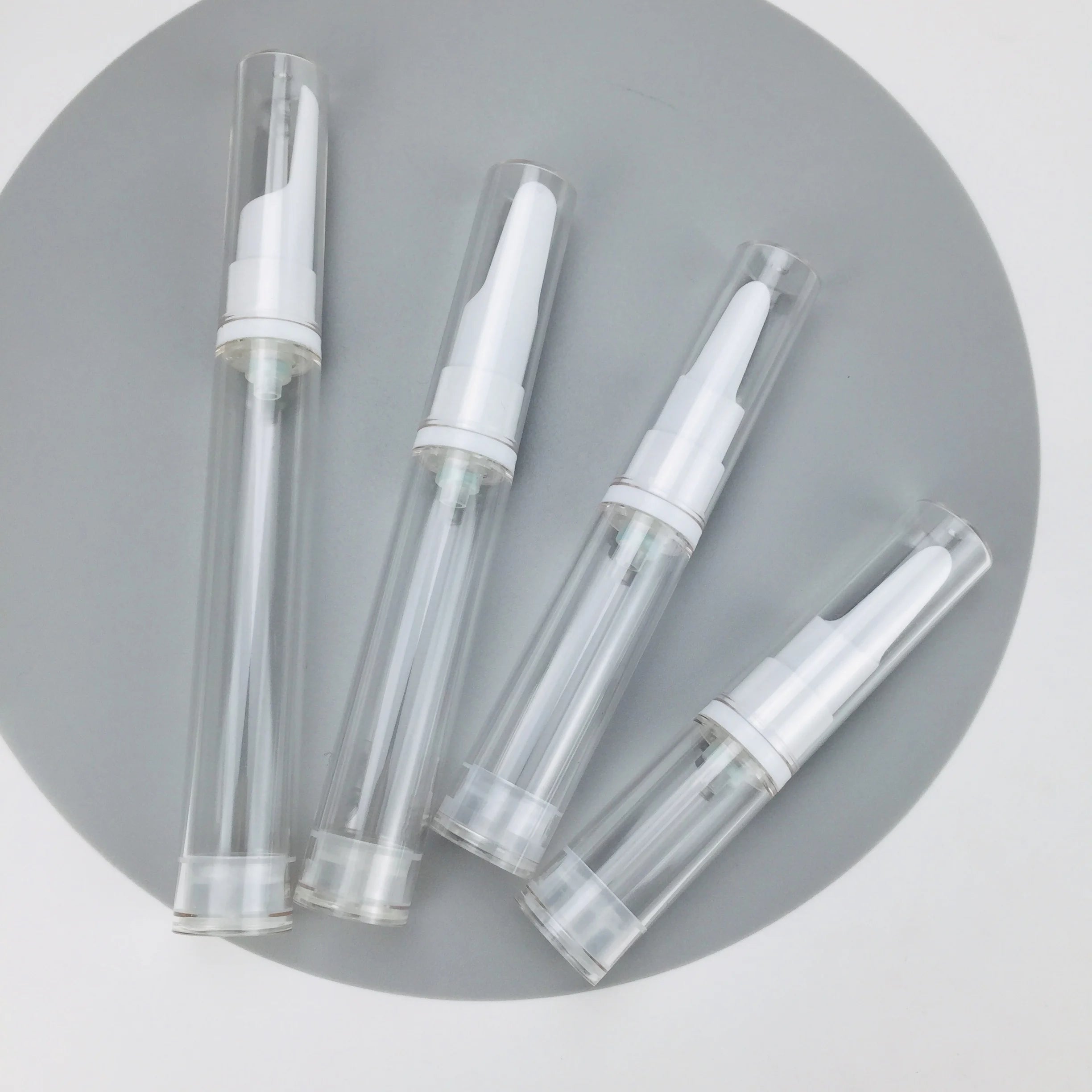 Mini Size 5ml 10ml 15ml Transparent Plastic Bottles Airless Pump Sprayer for Skin Care Serum and Eye Cream