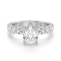 Custom Silver Jewelry 925 Sterling Silver Around and Pear Cut 8A White Cubic Zirconia Luxury Wedding Rings for Women