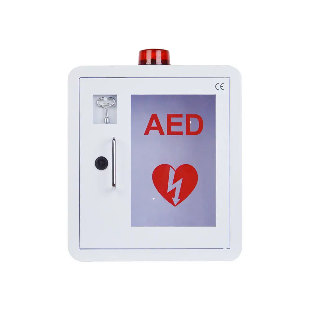 Wholesale Manual Steel Aed Wall Mounted Storage Cabinet with Alarm and Strobe Light Wall Mounted AED Defibrillator Cabinet