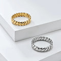 French Luxury 18K Gold Ring Retro Geometric Titanium Steel Plated Simple Accessible High-End Personalized Women's Jewelry Trendy