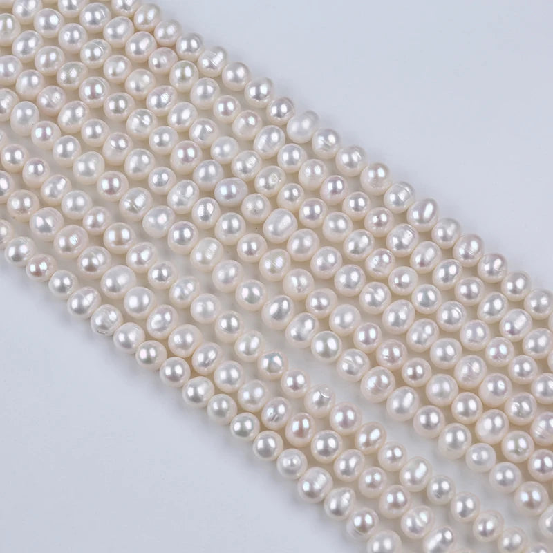 7-8mm/8-9mm Fresh Water Pearls Potato Shape White Bead Pearl Strand for Jewelry Making