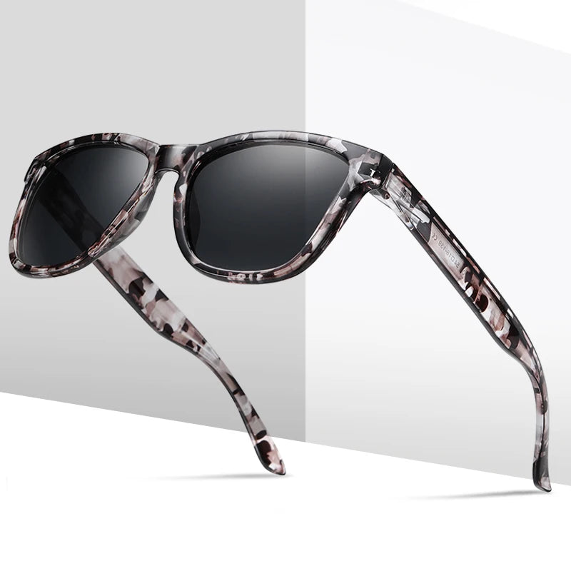 Ready Stock Retro PC Frame Custom logo Polarized Mens square Sunglasses UV400 Women Mirror Sunglasses