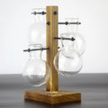 Wholesale Modern Home Decor Hydroponic Vase Crystal Tabletop Cute Creative Wooden Frame Handmade Glass Bottle Pattern Flowers