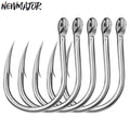 NEWMAJOR SJ43 High-Carbon Stainless Steel Barbed JIGGING Fishing Hooks Model 1/0#-13/0# for Sea Fishing and Saltwater Reels