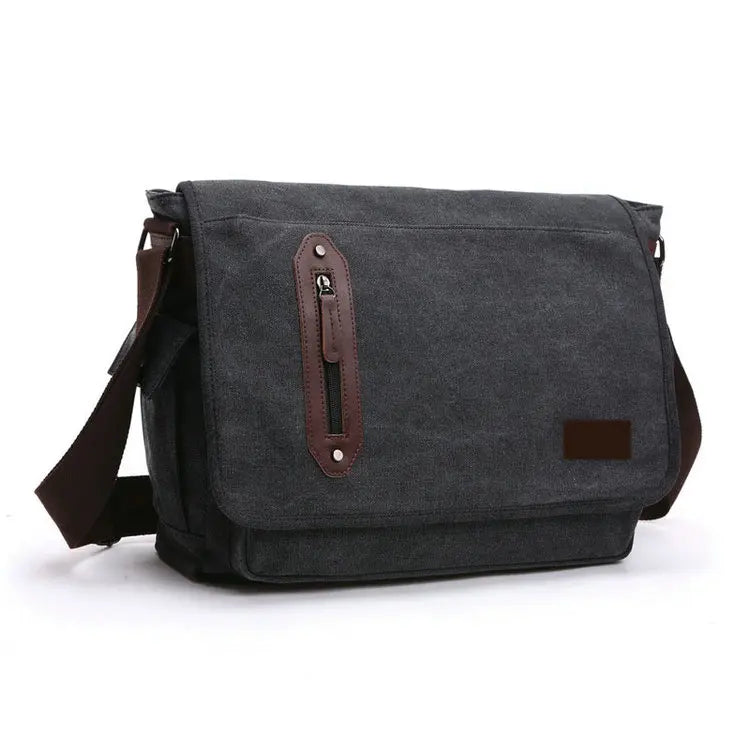 Wholesale Waterproof Cotton Canvas Custom Print Logo Side Sling Crossbody Luggage Travel Shoulder Messenger Bag for Men Women