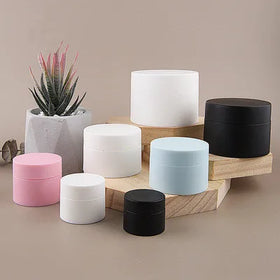 Popular Selling Luxury Empty Pink /white /sky Blue Plastic PP Cream Jars Cosmetics Cream Jars