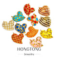 Hongtong Stainless Steel Heart Shape Geometric Enamel Minimalist Wholesale  Fashion Jewelry Accessories Pendants for Necklaces