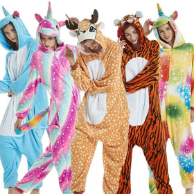 Animal Pajamas Cosplay Costume Unisex One Piece for Women Men