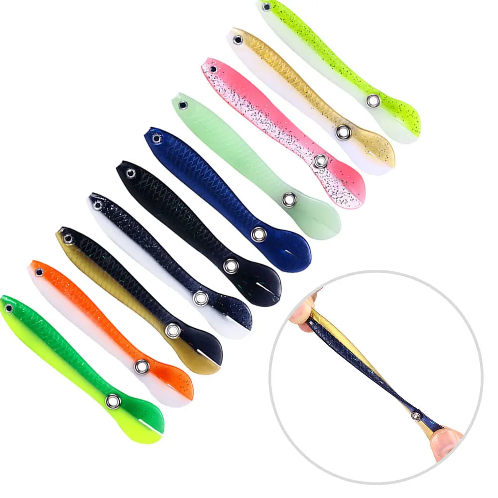 New Style 10CM 6G5pcs/bag Soft Loach Shaped Plastic Lure Soft Plastic Fishing Lure Bionic Loach Swimbait
