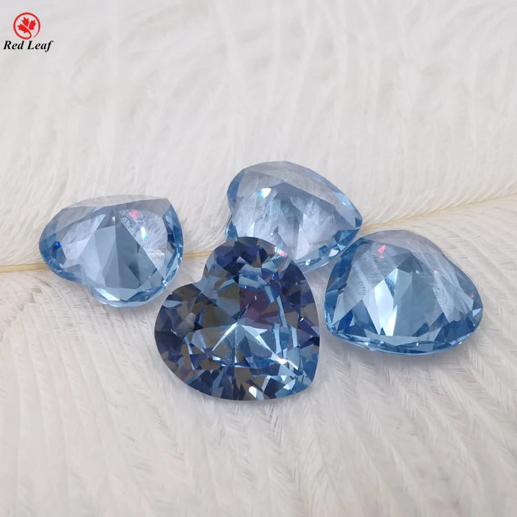China Supplier Heart Shape Loose Gemstone Blue Sapphire Synthetic Spinel Stones for Jewelry Design