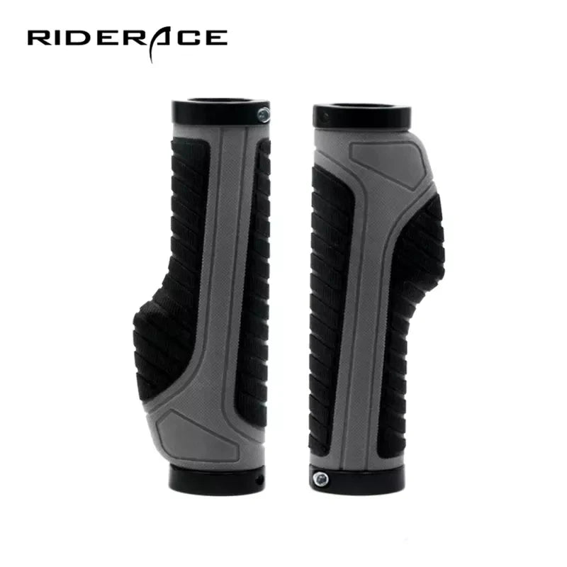 RIDERACE Bicycle Grips Ergonomic Bar Ends Rubber Handle bar Grips Lockable Push on Anti-Skid Cycling Handlebar Grips Shockproof