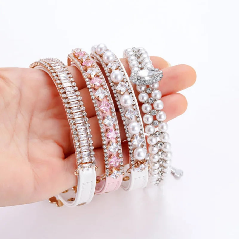 Luxury Pet Collar Small and Medium Cat Dog Collar Jewelry Suit