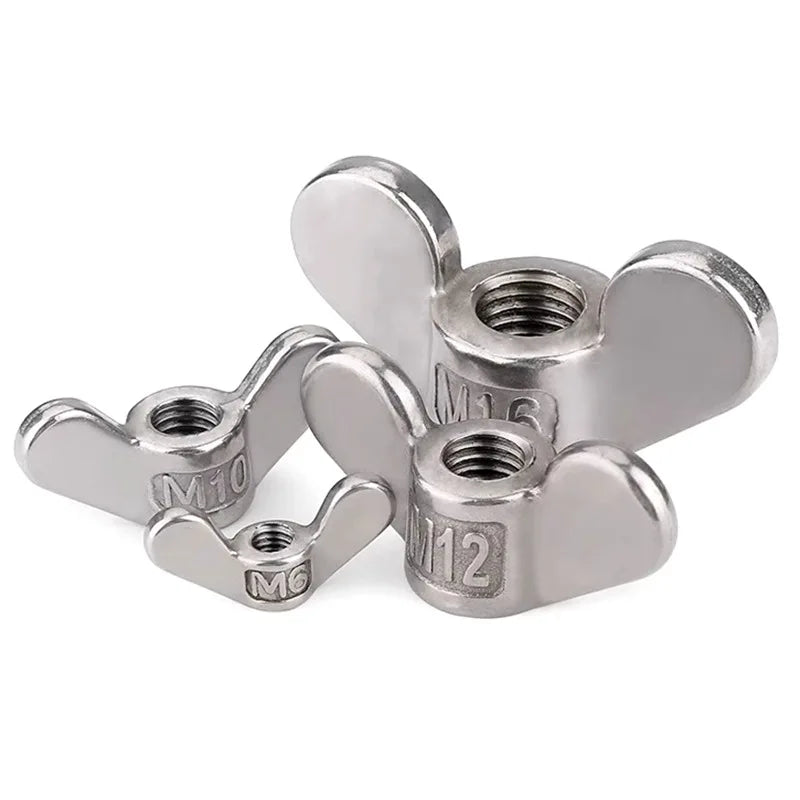 M5M6M8M10 304 Stainless Steel Butterfly Cap Big Ear Horn Ingot Hand Screw Nut with Zinc Plated Finish High Quality Nuts