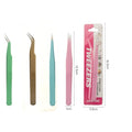New Stainless Steel Pink Straight Bend Tweezers Multi-Purpose Nail Art Nippers Eyelash Extensions Pick Drill Manicure Care Tool