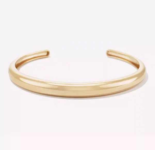 High Quality 18K Gold Plated Everyday Bracelet Simply Dome Opening Cuff Bangle for Women's Jewelry Fashionable Bangles