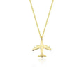 Dainty 18k Gold Plated Solid 925 Sterling Silver Let Us Go Travel Tiny Airplane Pendant Necklace Wholesale