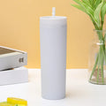 US Warehouse Free Shipping All Color 16oz Double Wall Cold Tumblr Acrylic Cup Matte Tumbler Plastic Lids and with Straw