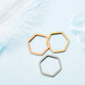 New Mirror Stainless Steel Hollow 15mm Small Circular Polygon Customizable Engraving Pendant Accessories
