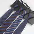Top Selling 49 Patterns Casual Stripes Lot Stock Necktie (with a Zipper) Fashion Dark Green Mens 8cm Zipper Neck Tie