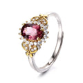 8A Zircon Women's Ring New Design Adjustable Butterfly Oval Ruby 925 Sterling Silver Fine Jewelry for Party Royal Cluster Gift