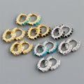Fashion Trendy 925 Sterling Silver 18k Gold Plated Colored Zircons Diamond Round Hoop Earrings for Women