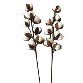 Wholesale 8 Heads Long Stem Dried Flowers Artificial Cotton for Wedding Home Decoration