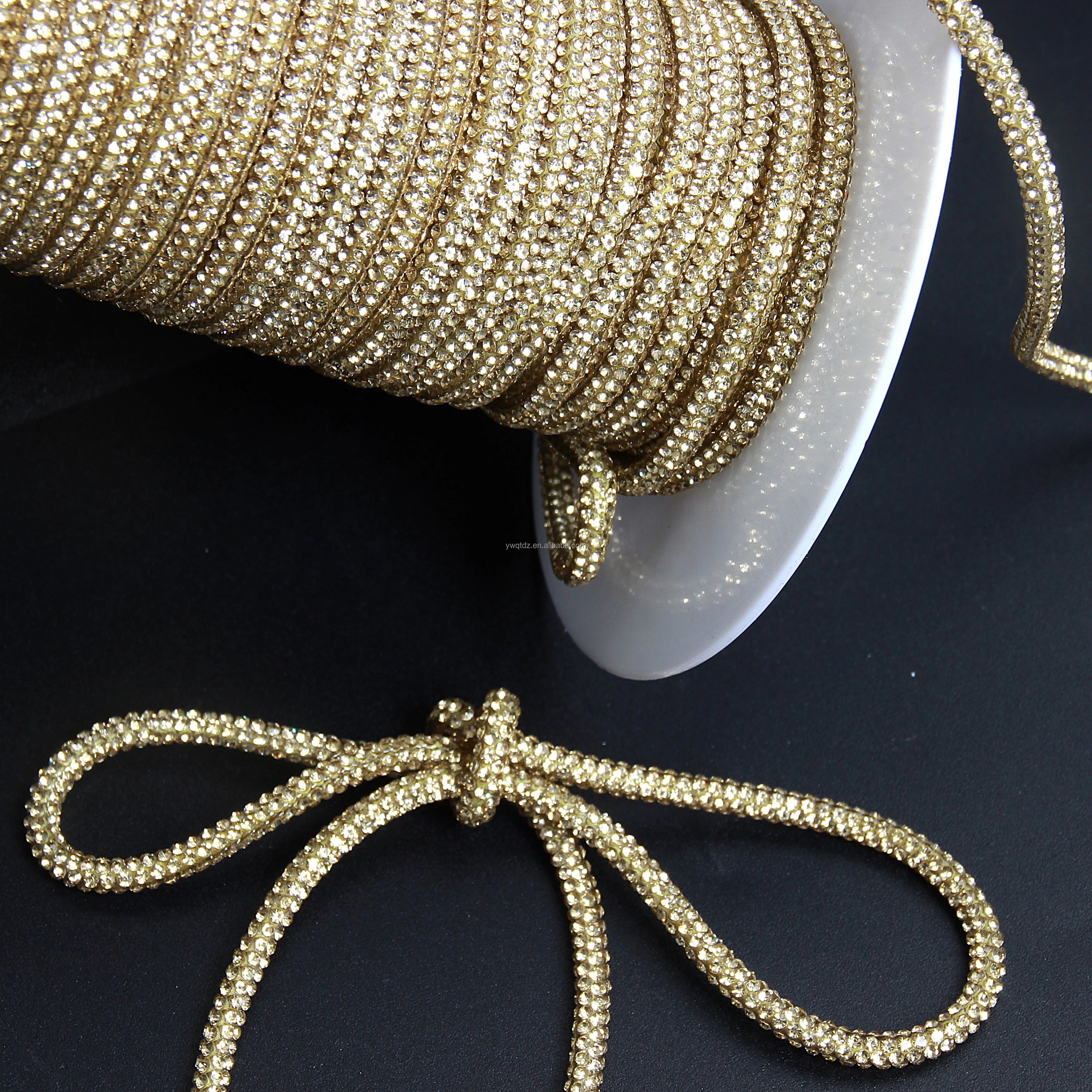 SINONG DIY Diamond Crystal Decoration Light Yellow Sparkling Tube Rhinestones Glue-On Glass Material Shoes Other Decorations